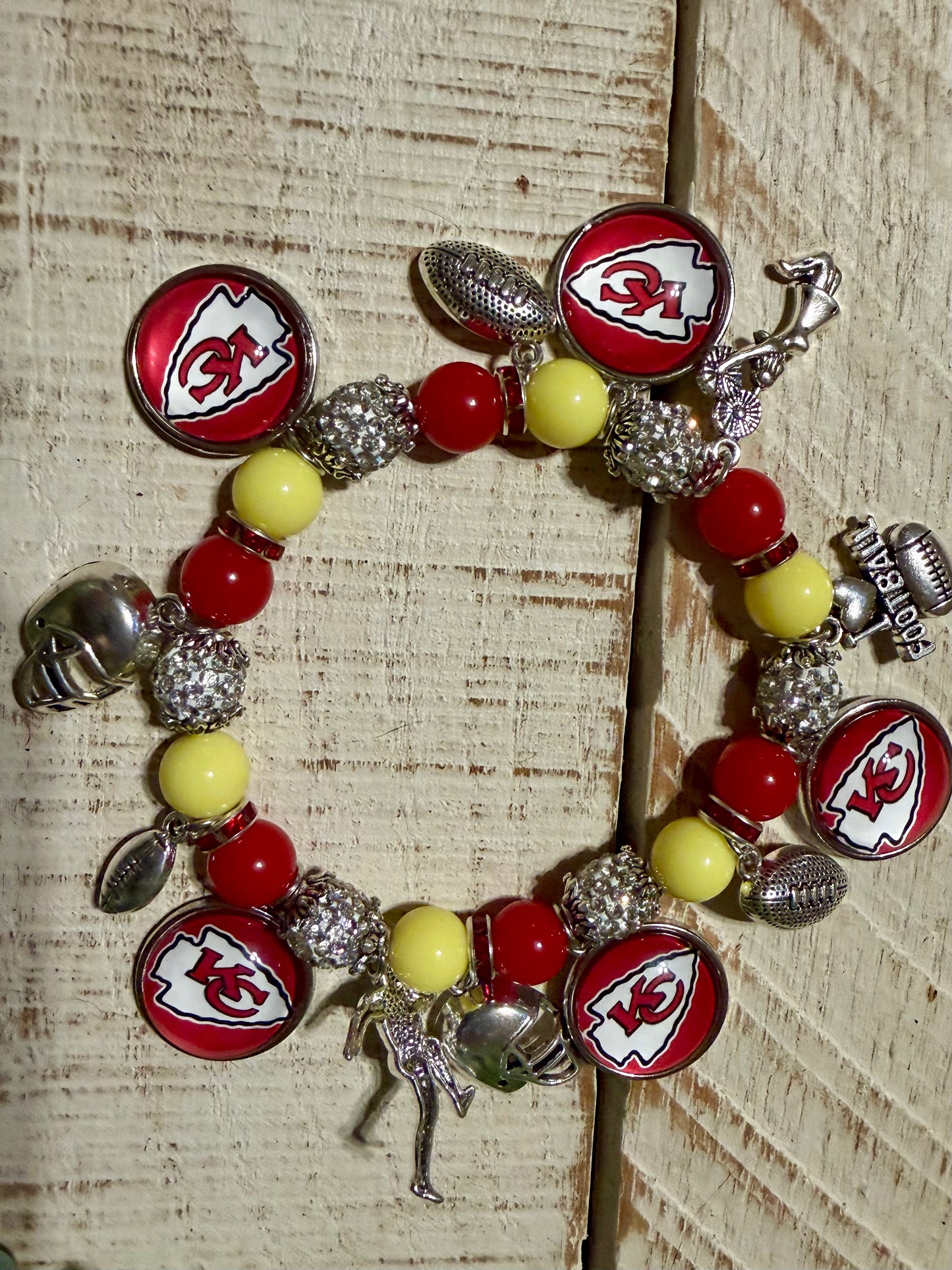 KC Chiefs Game Day Charm Bracelet