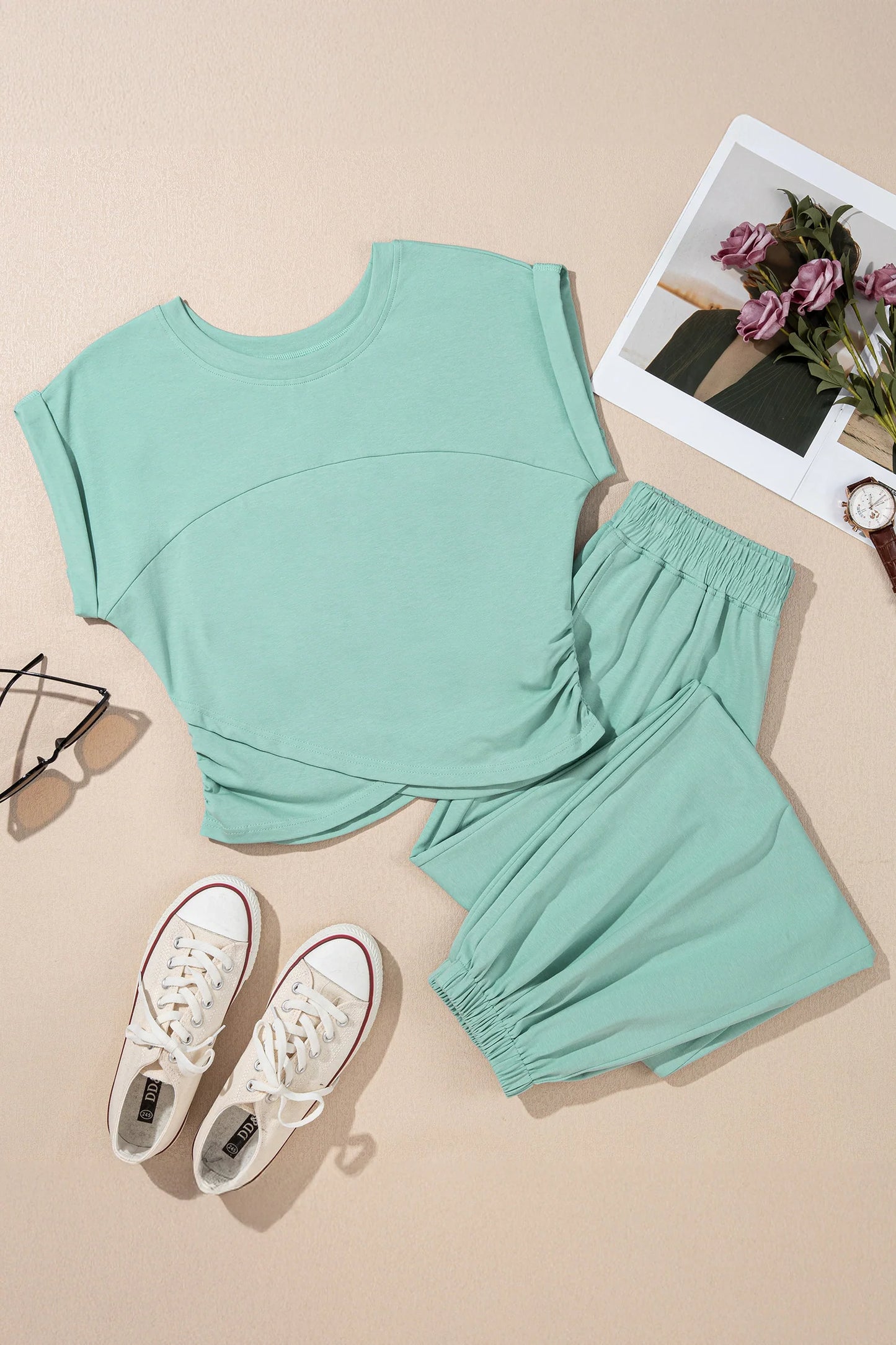PRE-ORDER Jade Crop Tank and Jogger Set