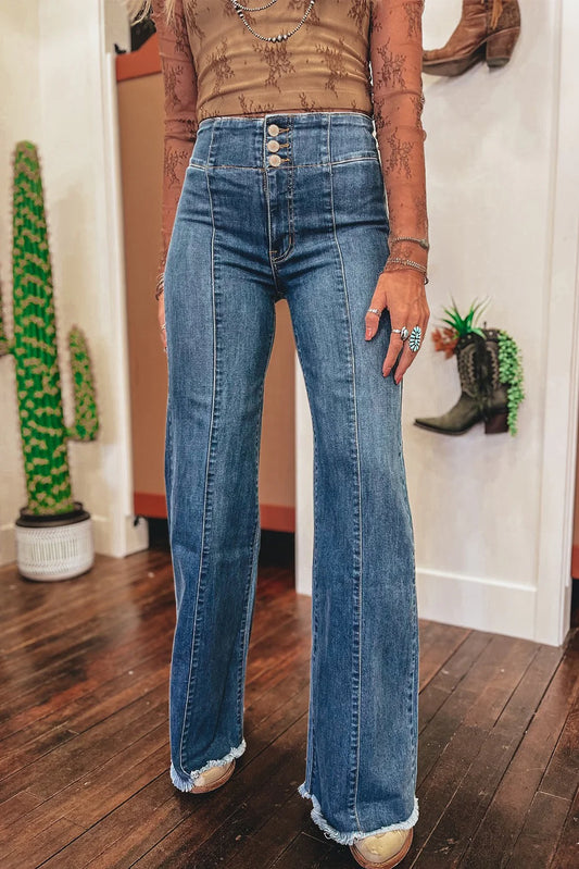 PRE-ORDER Raw Hem Flare Jeans