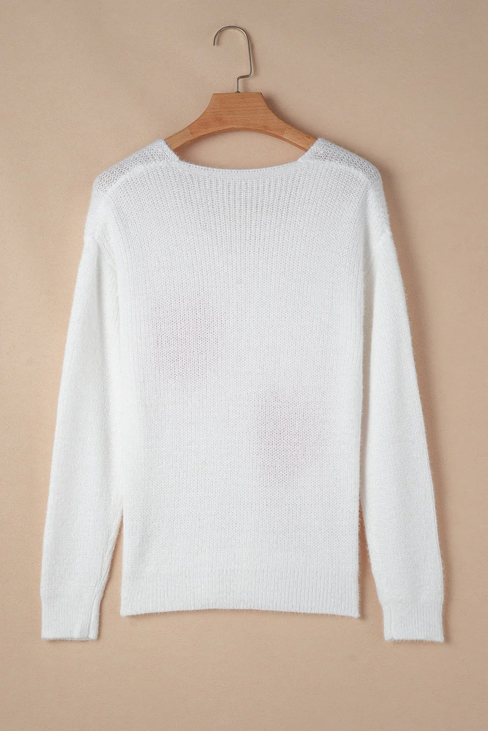 White and Pink Pearl Heart Sweater