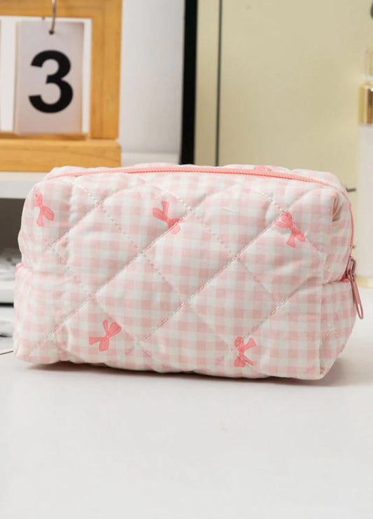 Pink Bow Makeup Bag