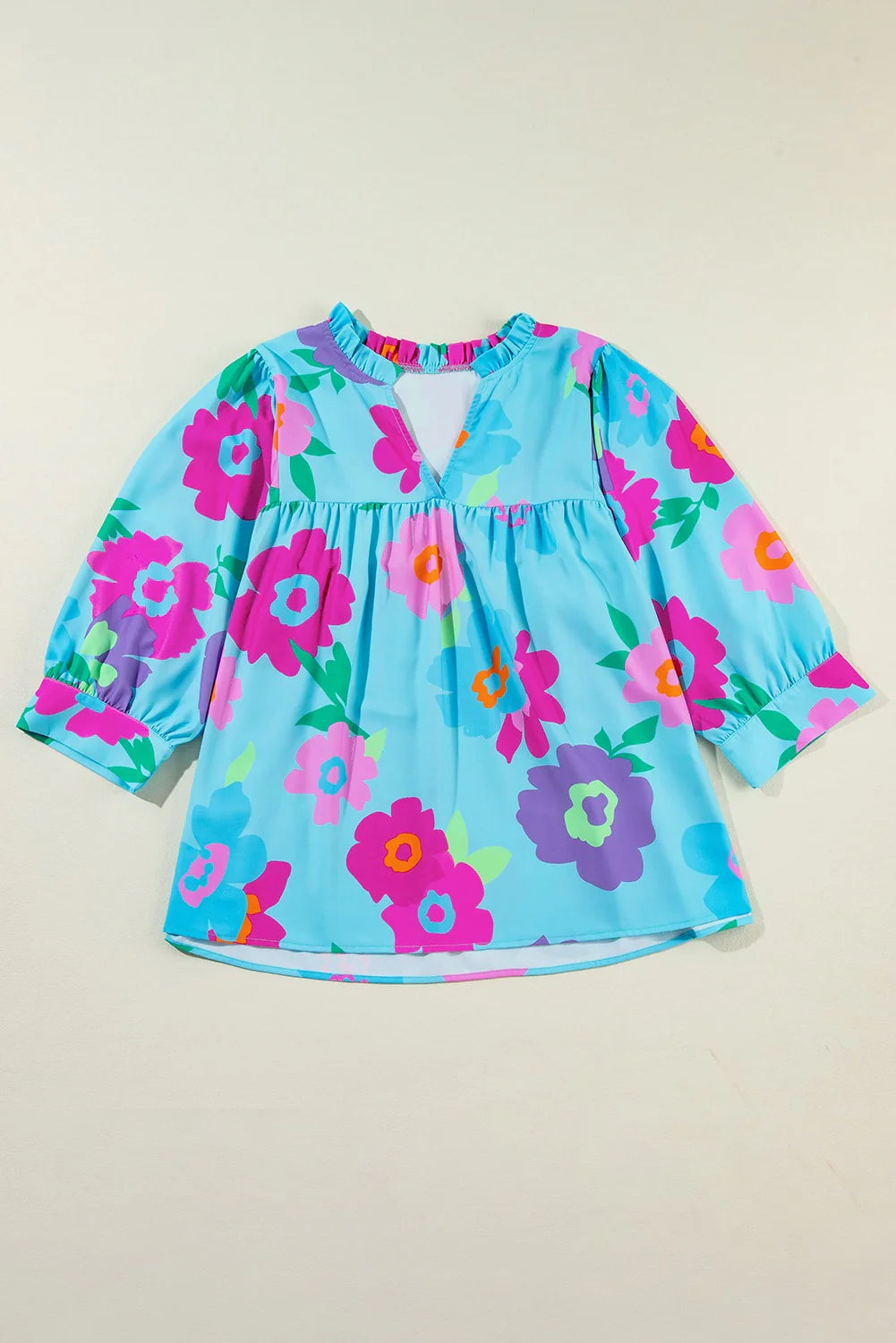 PRE-ORDER Blue Floral Plus Size Blouse