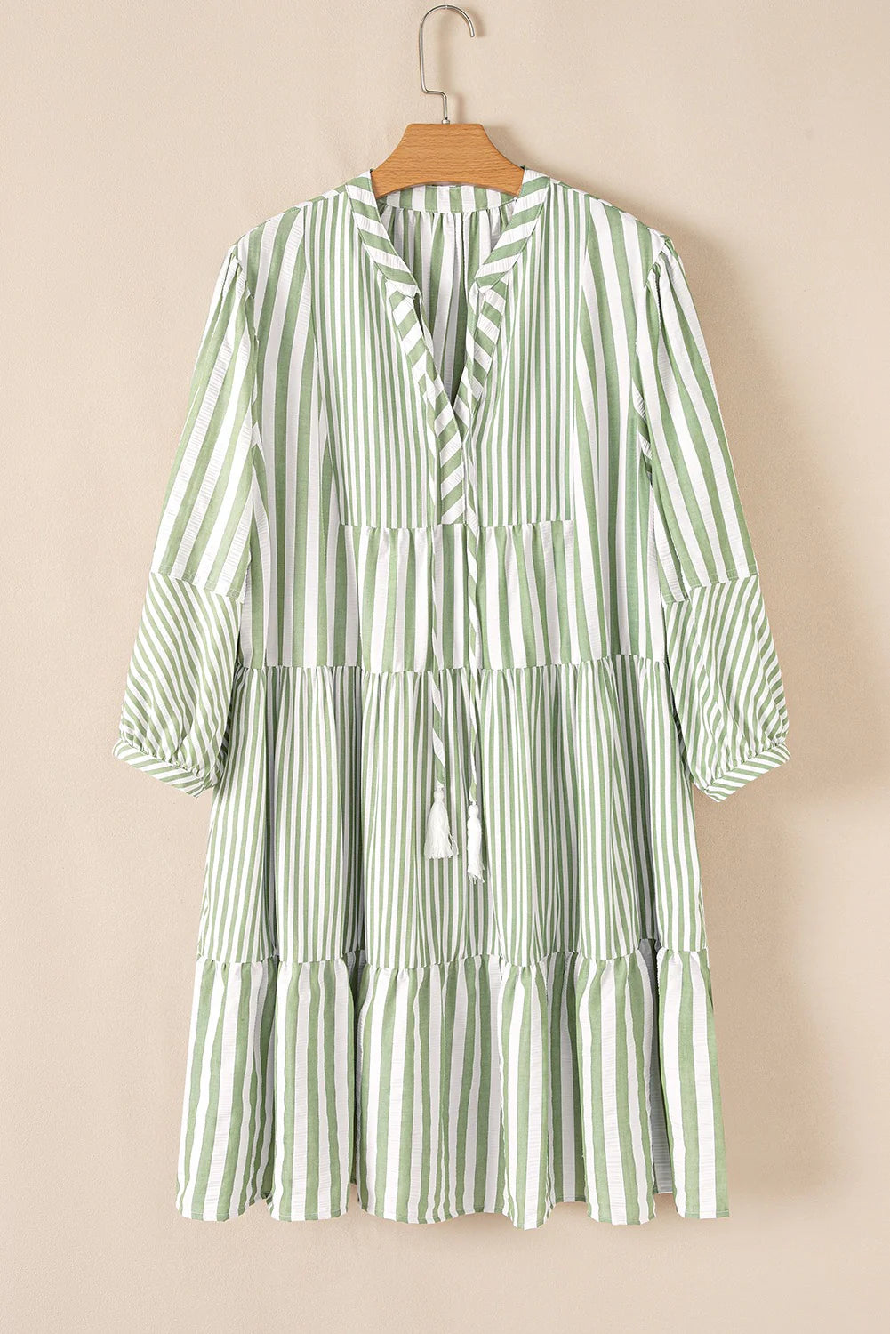 PRE-ORDER Green Striped Sized Dress