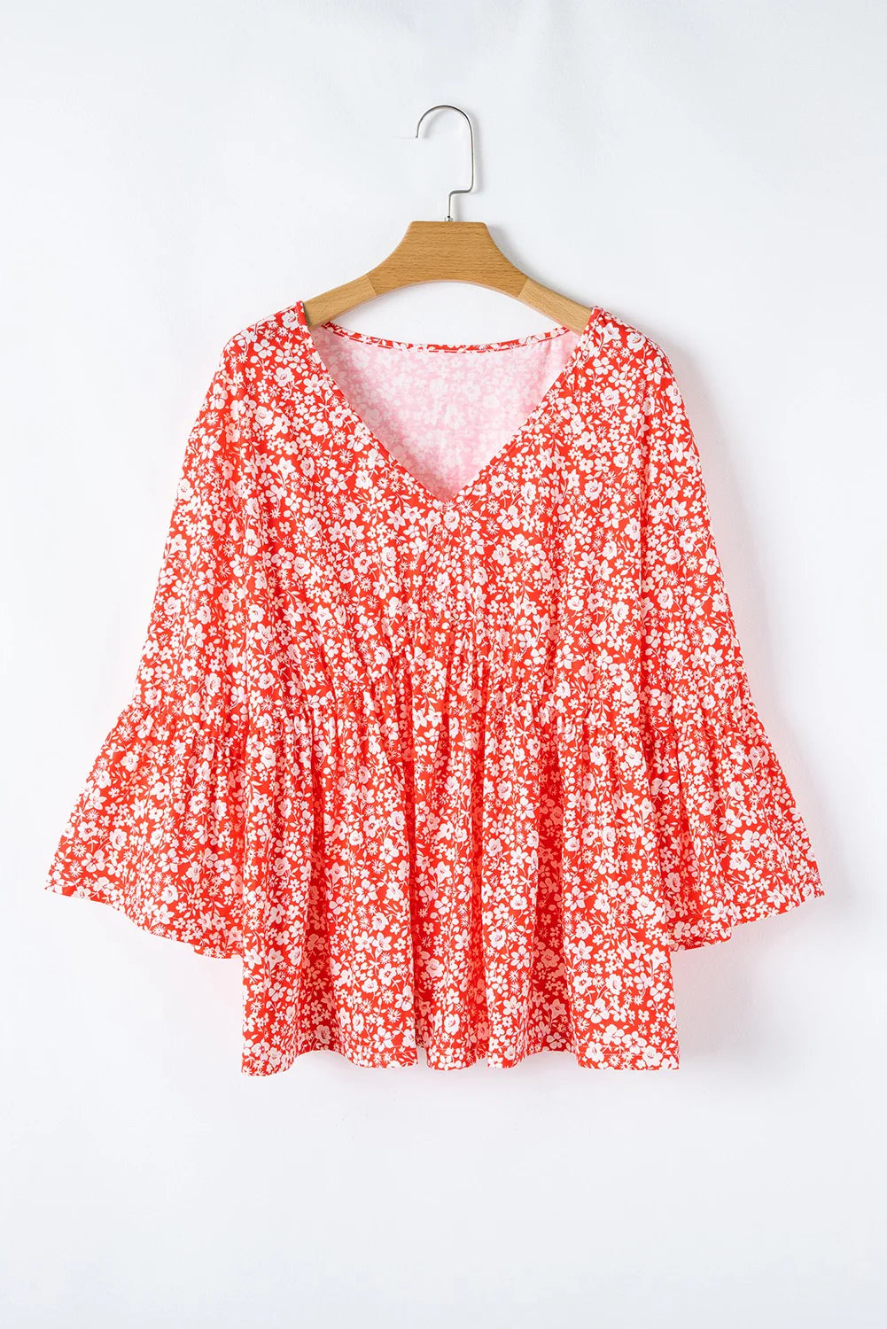 PRE-ORDER Red Floral Plus Sized Blouse