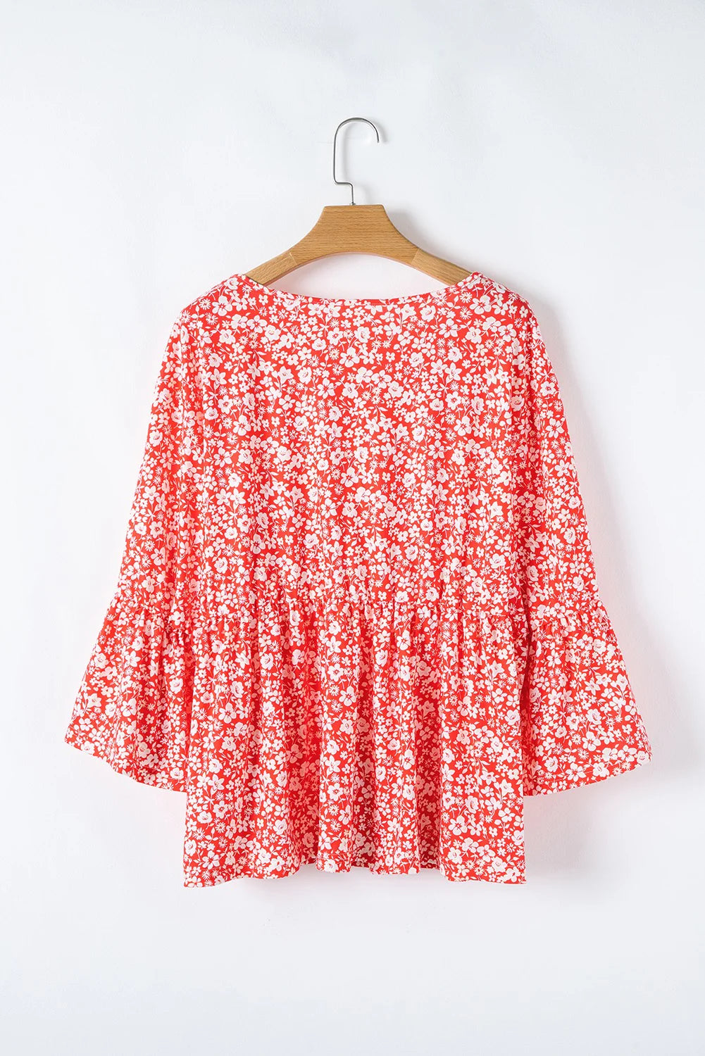 PRE-ORDER Red Floral Plus Sized Blouse