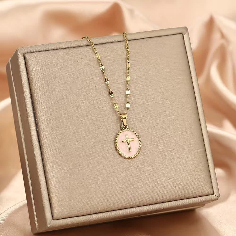 Grace Oval Cross Pendant Necklace