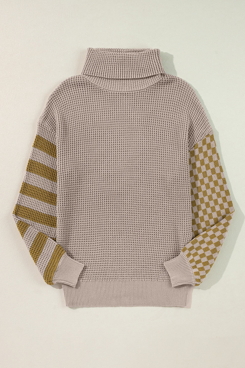 PRE-ORDER Brown Patterned Colorblock Sweater