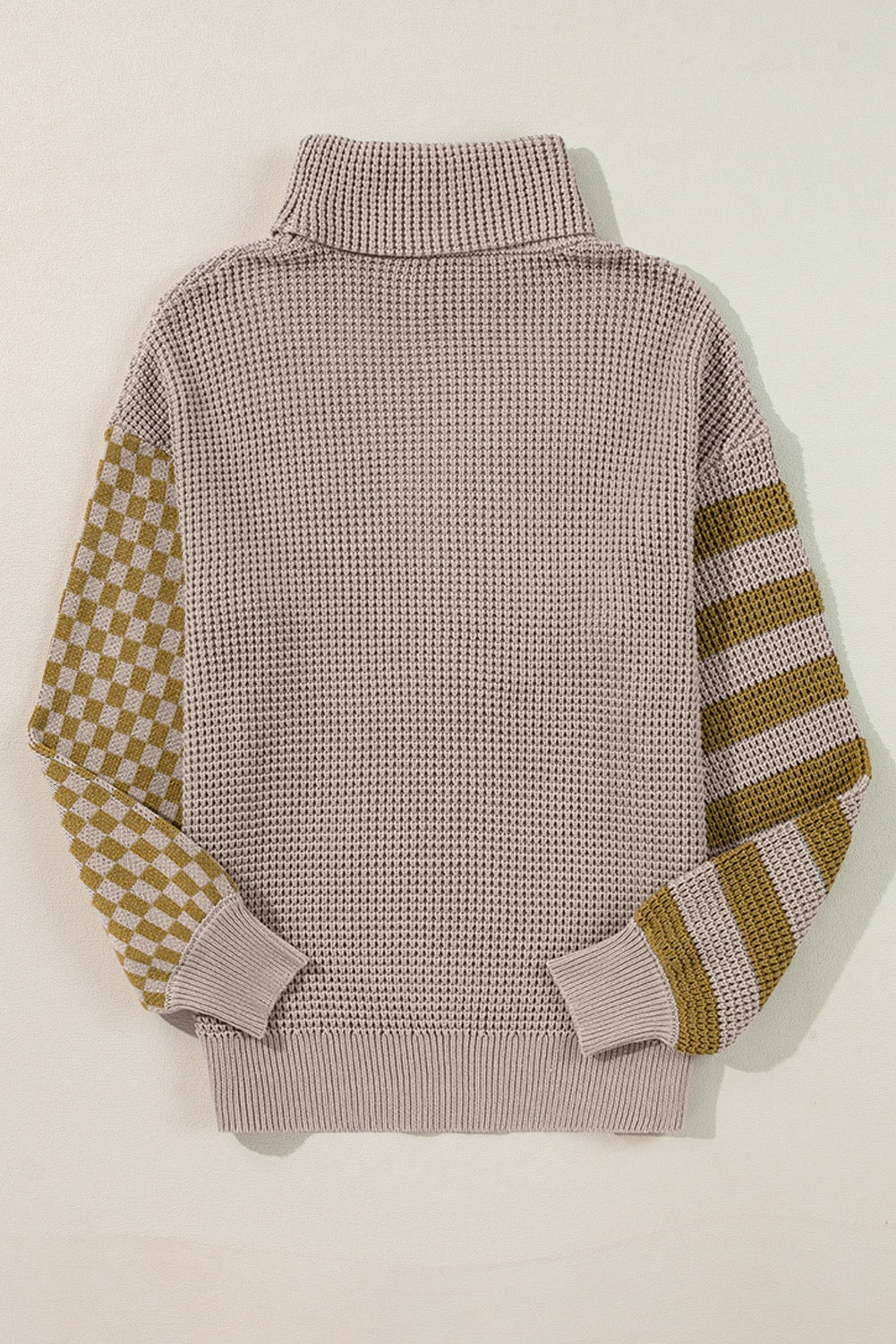 PRE-ORDER Brown Patterned Colorblock Sweater