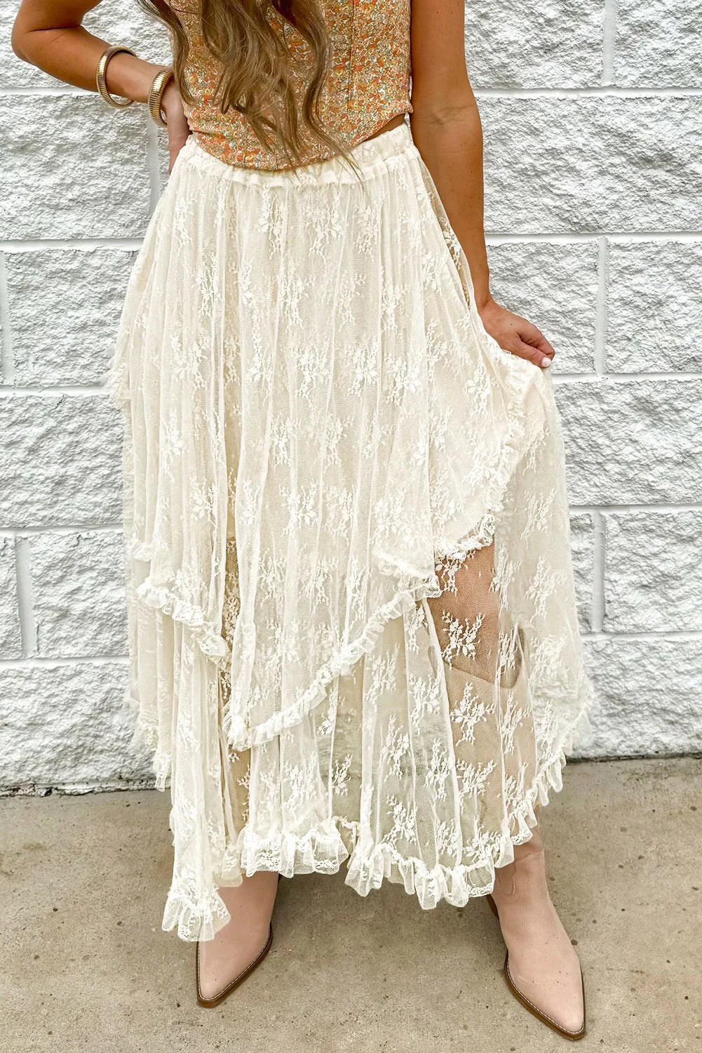 PRE-ORDER Boho Lace Maxi Skirt