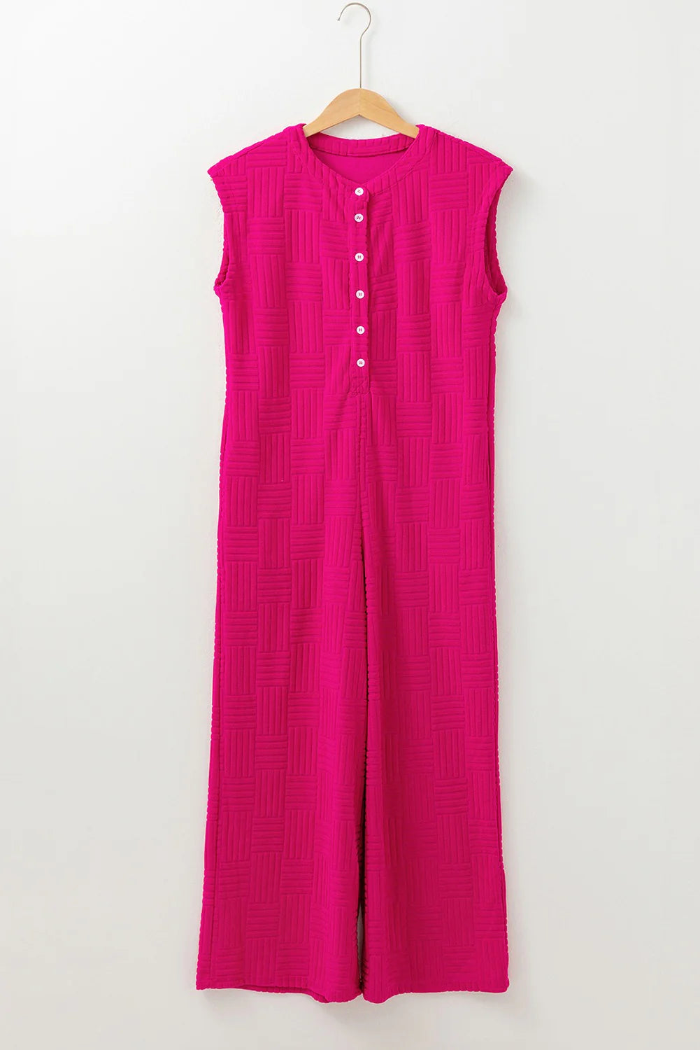 PRE-ORDER Pink Textured Jumpsuit