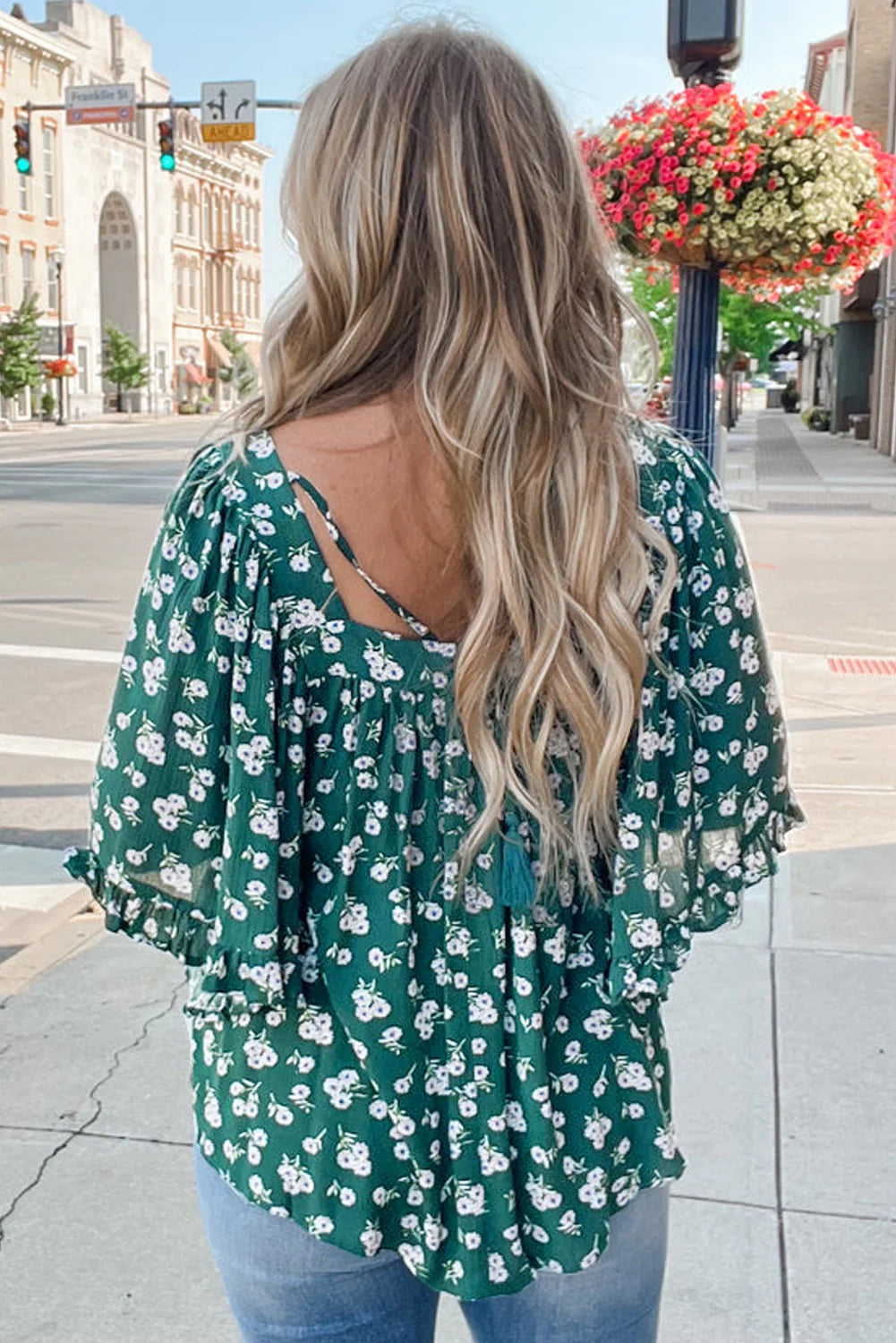 PRE-ORDER Green Floral Plus Size Blouse