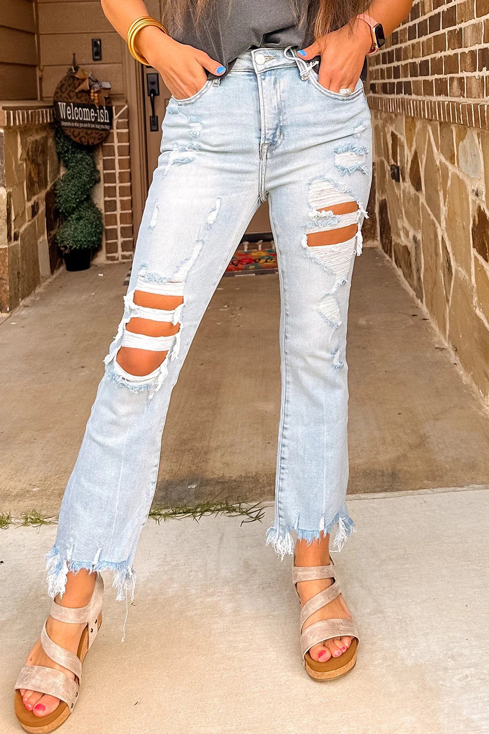 PRE-ORDER Light Blue Distressed Jeans