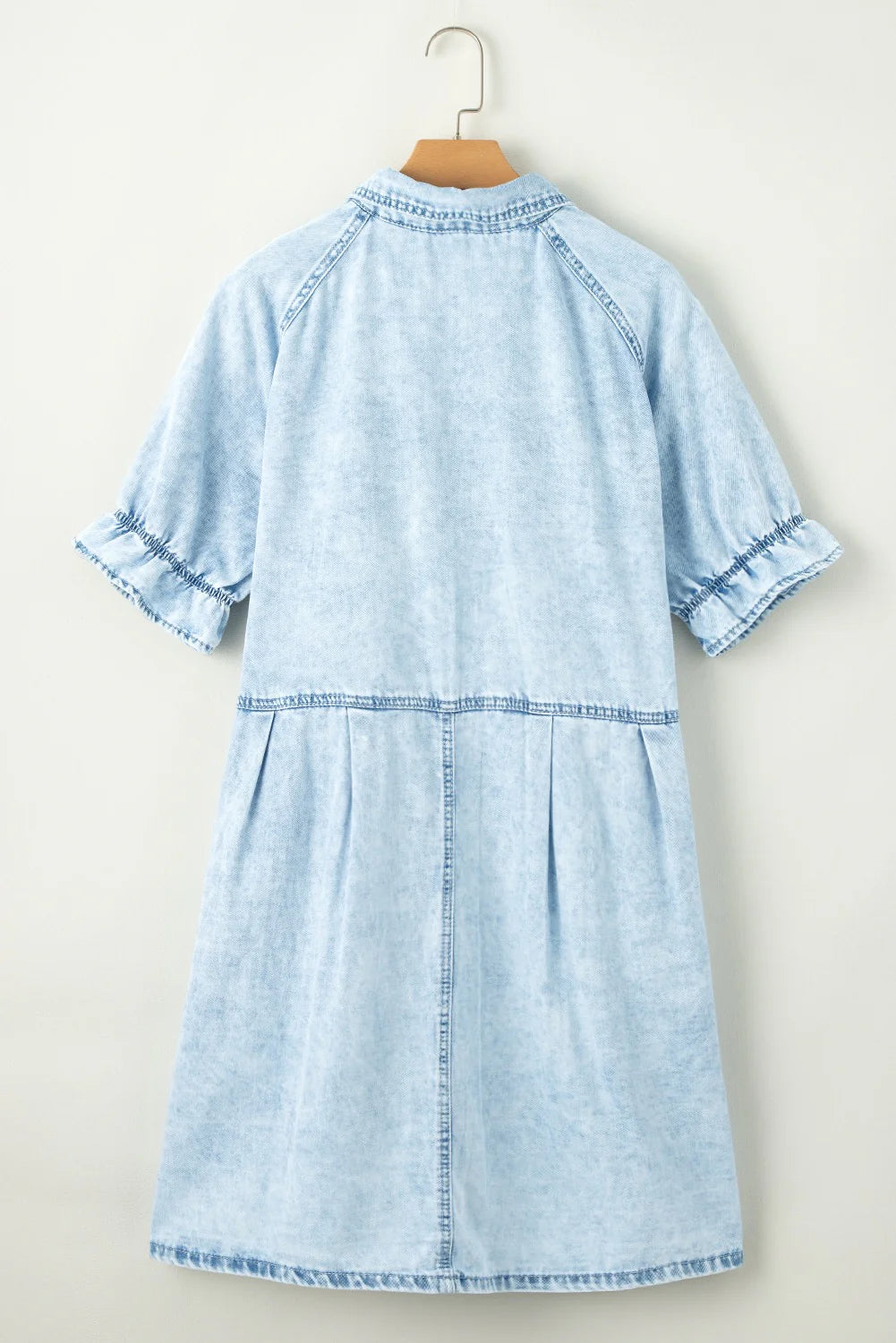 PRE-ORDER Ruffle Button Up Denim Dress