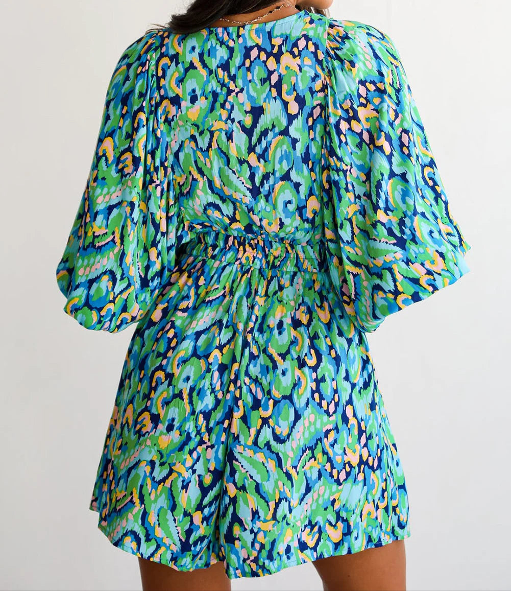 PRE-ORDER Blue Abstract Romper