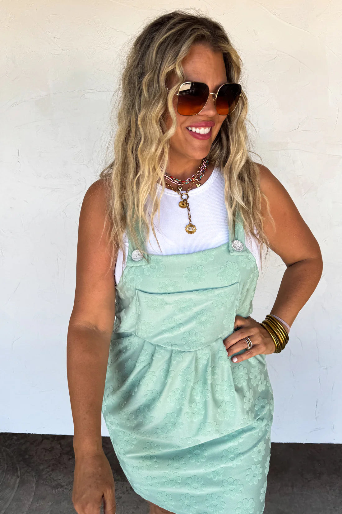 PREORDER- SUNSHINE & DAISIES OVERALL DRESS