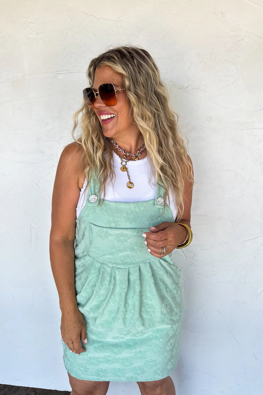 PREORDER- SUNSHINE & DAISIES OVERALL DRESS