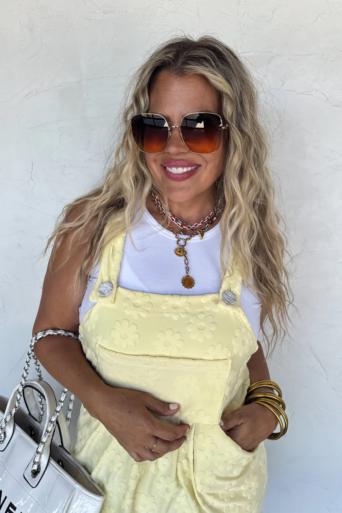 PREORDER- SUNSHINE & DAISIES OVERALL DRESS