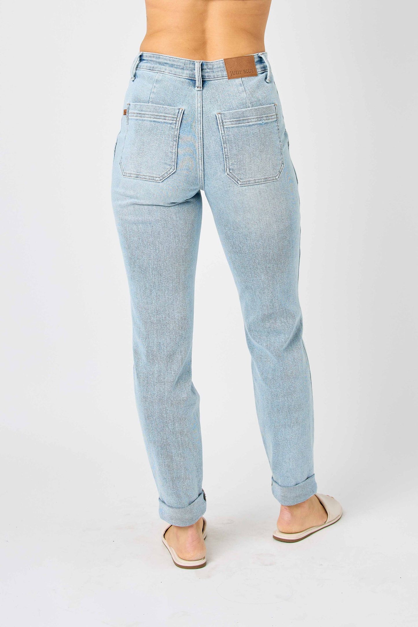 Judy Blue High Waist Vintage Double Cuff Denim Joggers