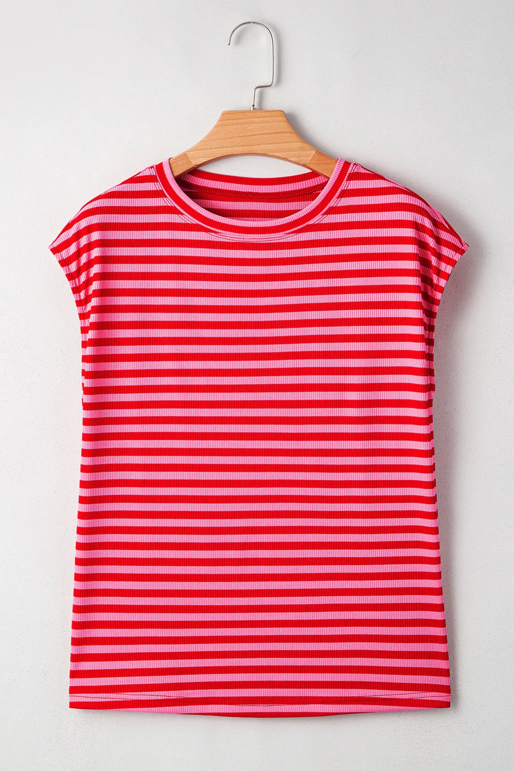 Stripe Cap Sleeve Top