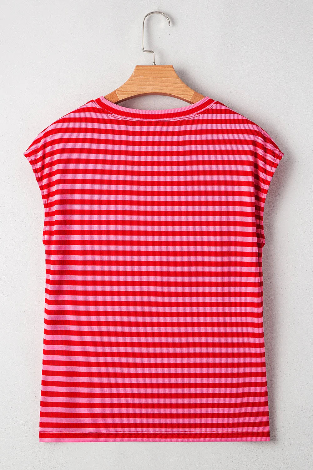 Stripe Cap Sleeve Top