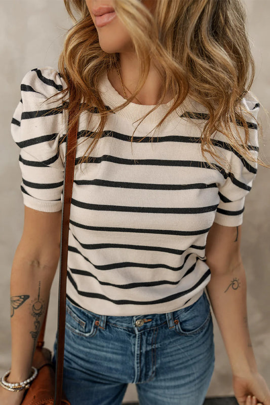 Stripe Ribbed Blouse