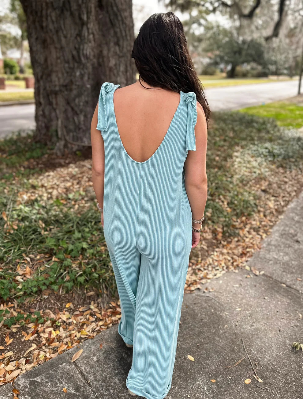 Blue Corded Jumpsuit