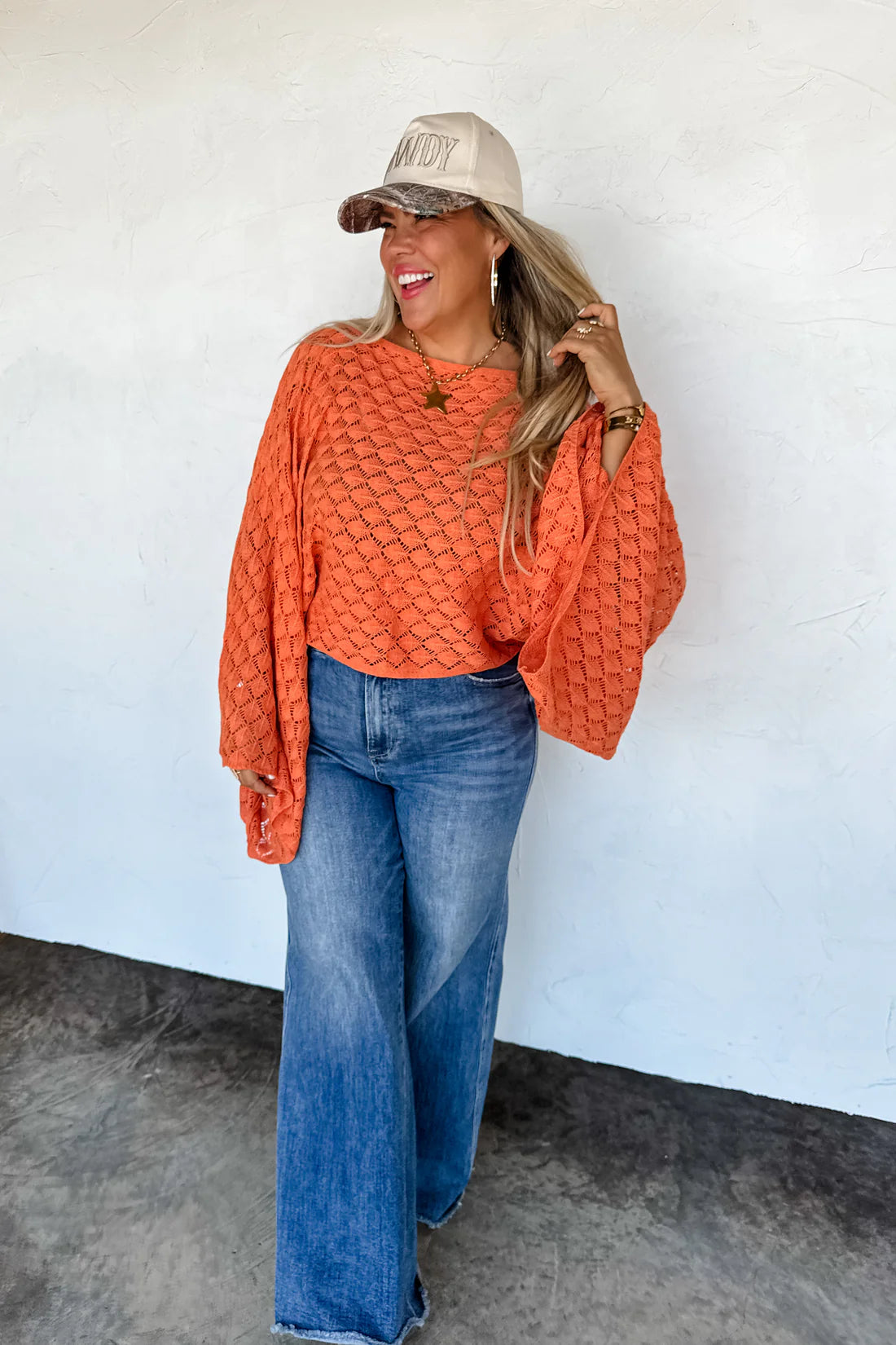 FALL COLORS FREE SPIRIT BELL SLEEVE TOP