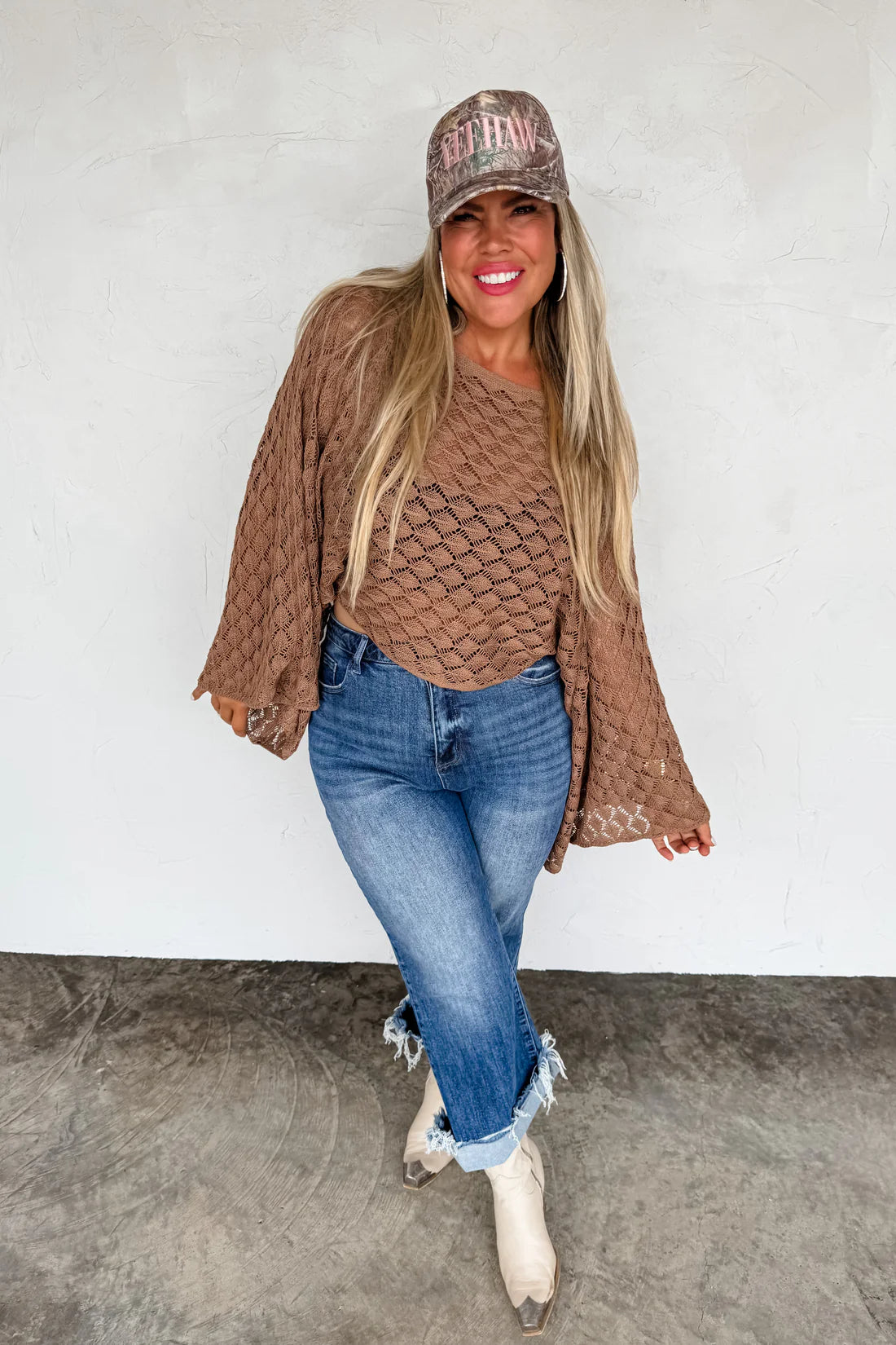 FALL COLORS FREE SPIRIT BELL SLEEVE TOP