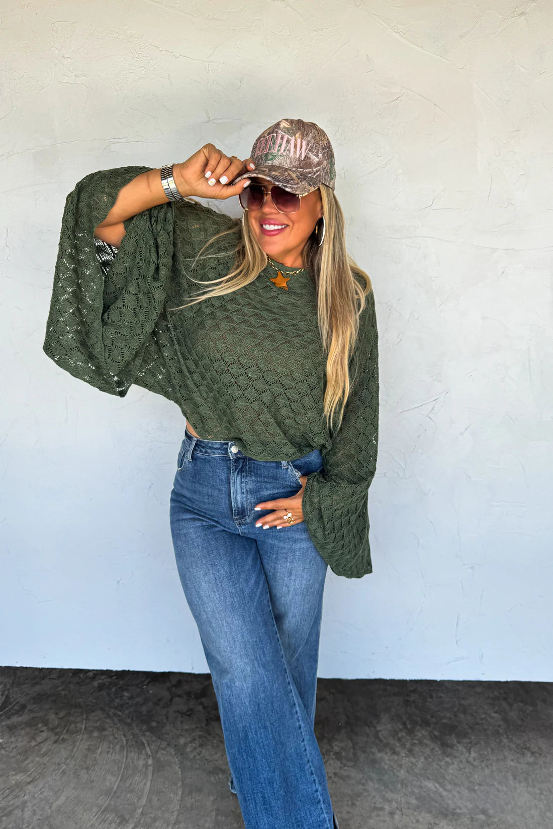 FALL COLORS FREE SPIRIT BELL SLEEVE TOP