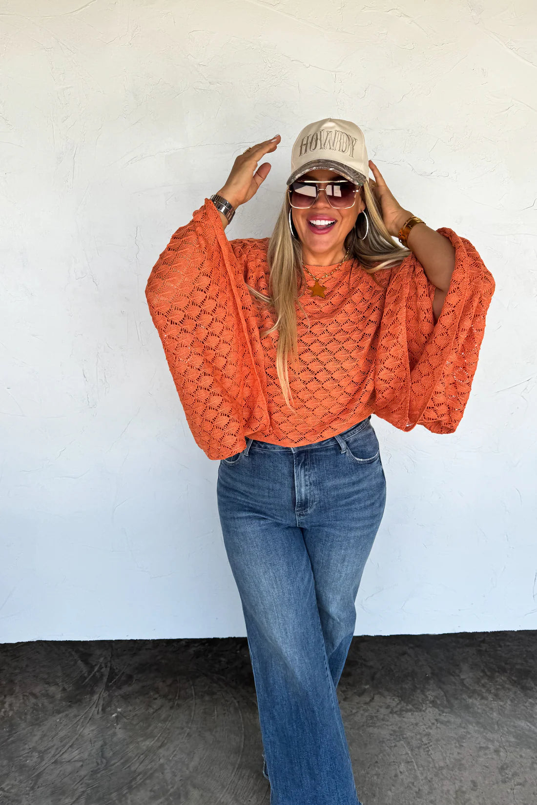 FALL COLORS FREE SPIRIT BELL SLEEVE TOP