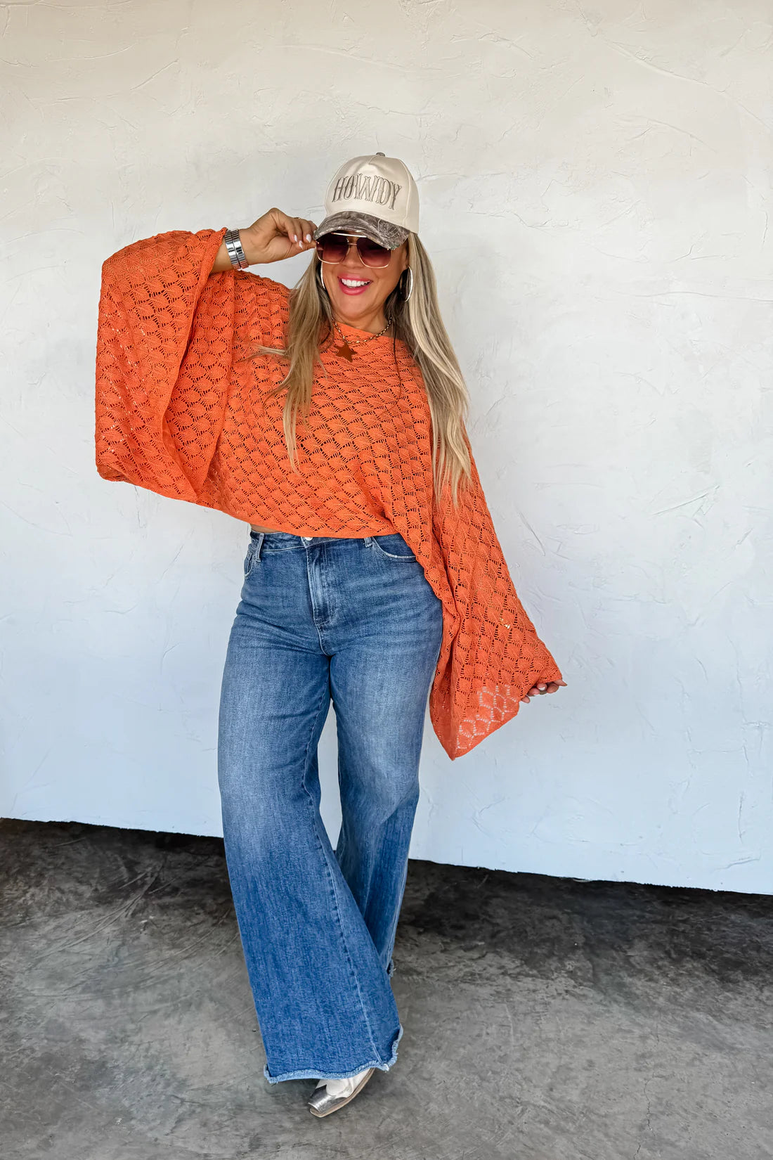 FALL COLORS FREE SPIRIT BELL SLEEVE TOP