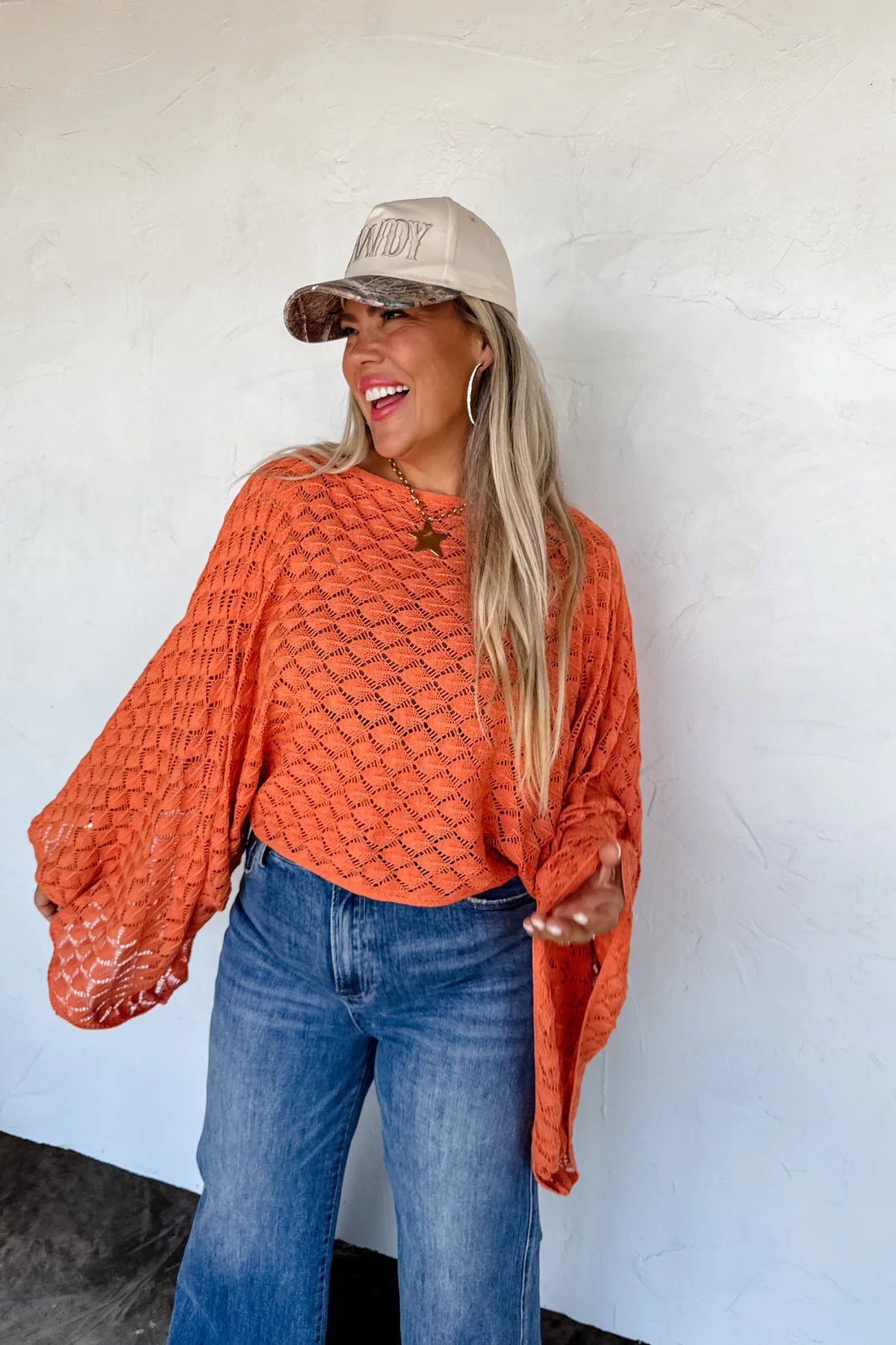 FALL COLORS FREE SPIRIT BELL SLEEVE TOP