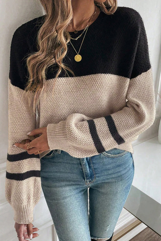 PRE-ORDER Colorblock knit Striped Sweater