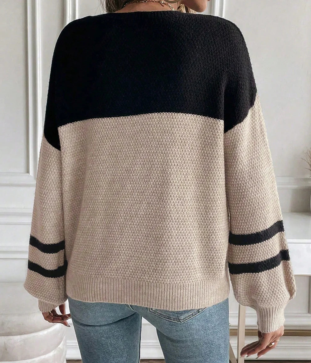 PRE-ORDER Colorblock knit Striped Sweater