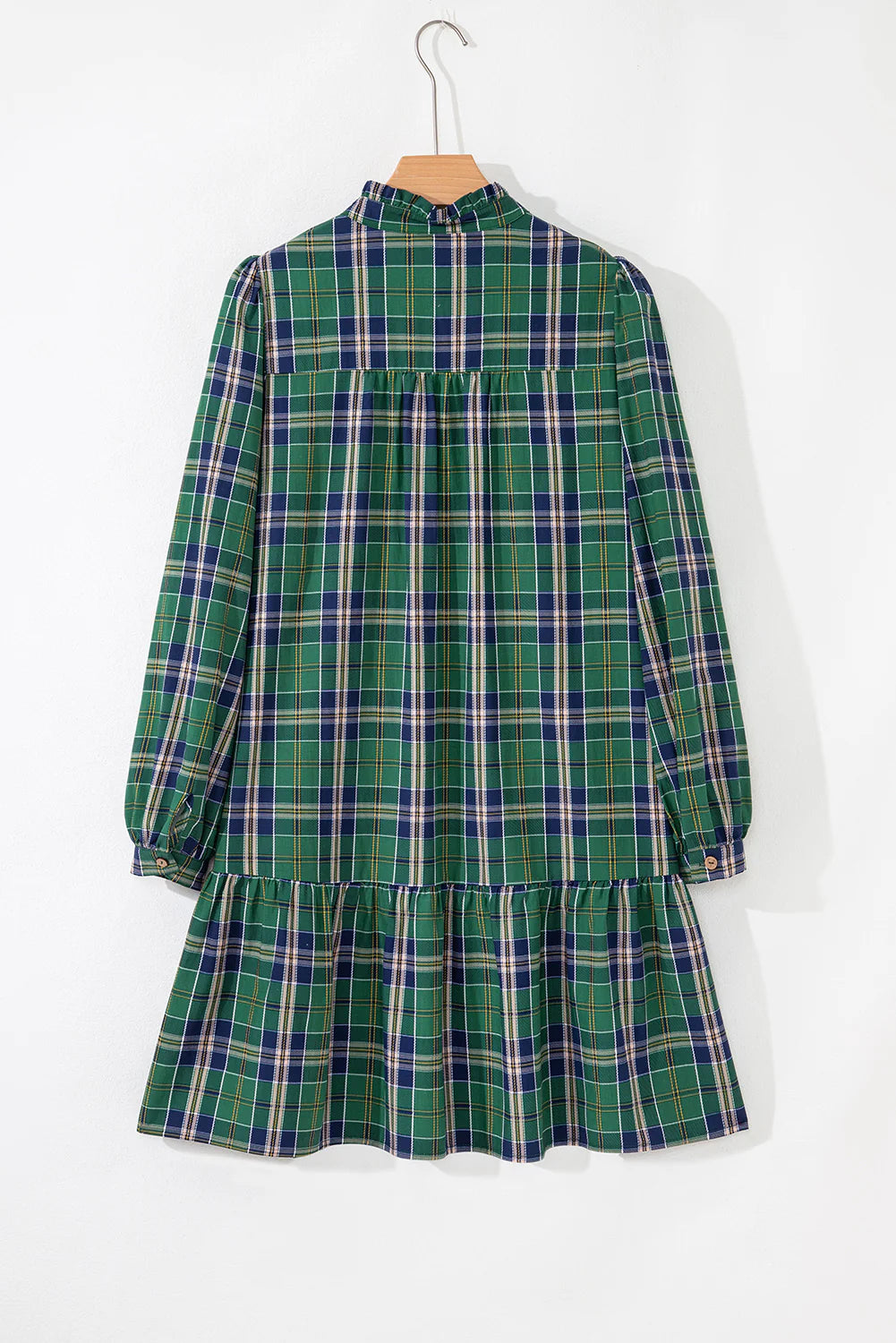 PRE-ORDER Green Plaid Frilly Dress