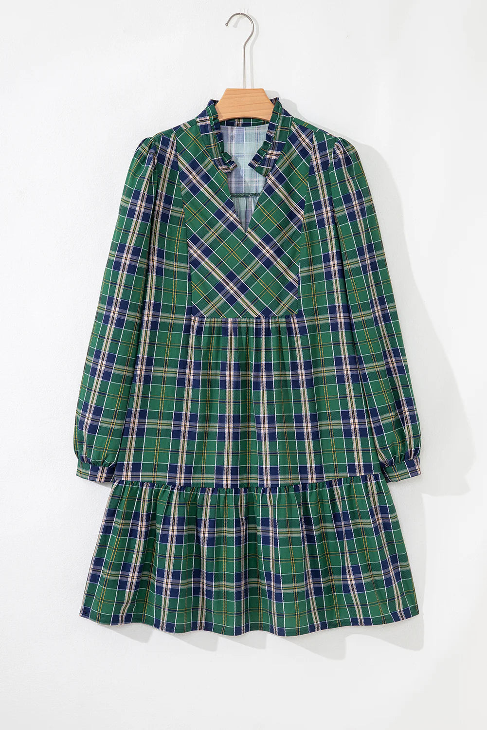 PRE-ORDER Green Plaid Frilly Dress