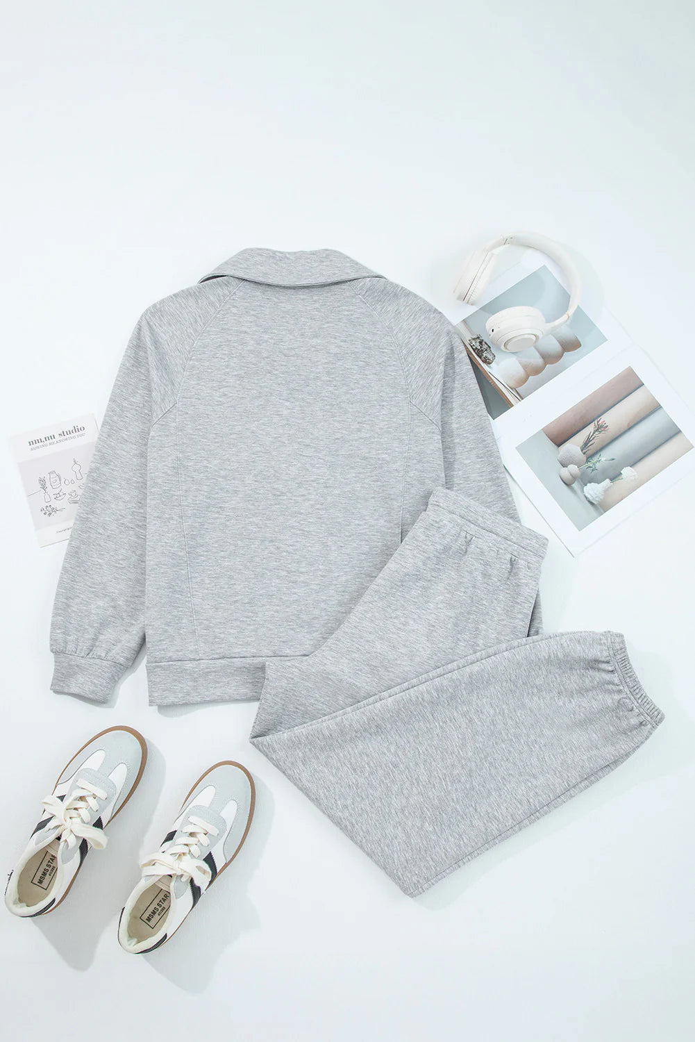 PRE-ORDER Zip Collar Drawstring Pants Set