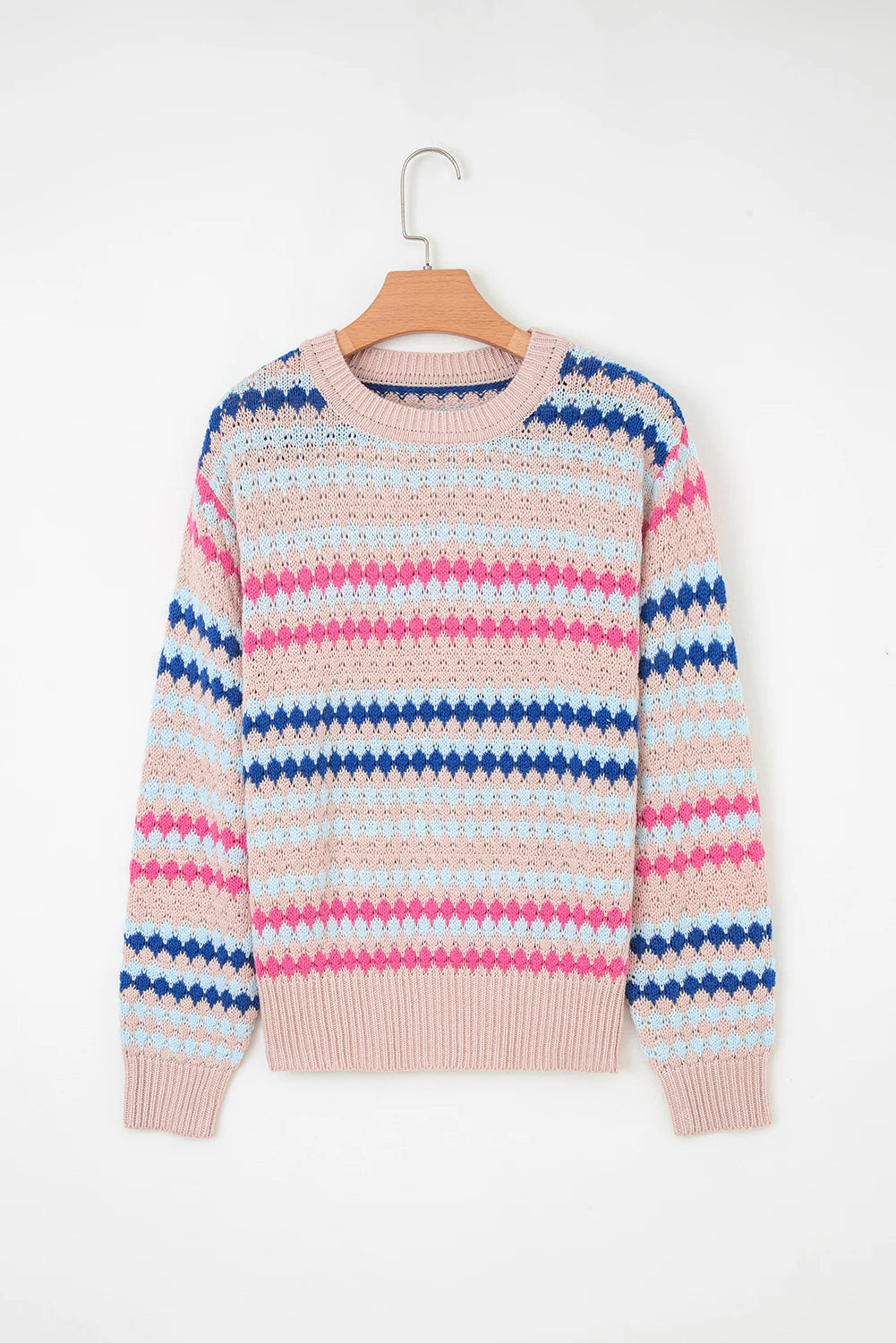 PRE-ORDER Stripe Eyelet Sweater