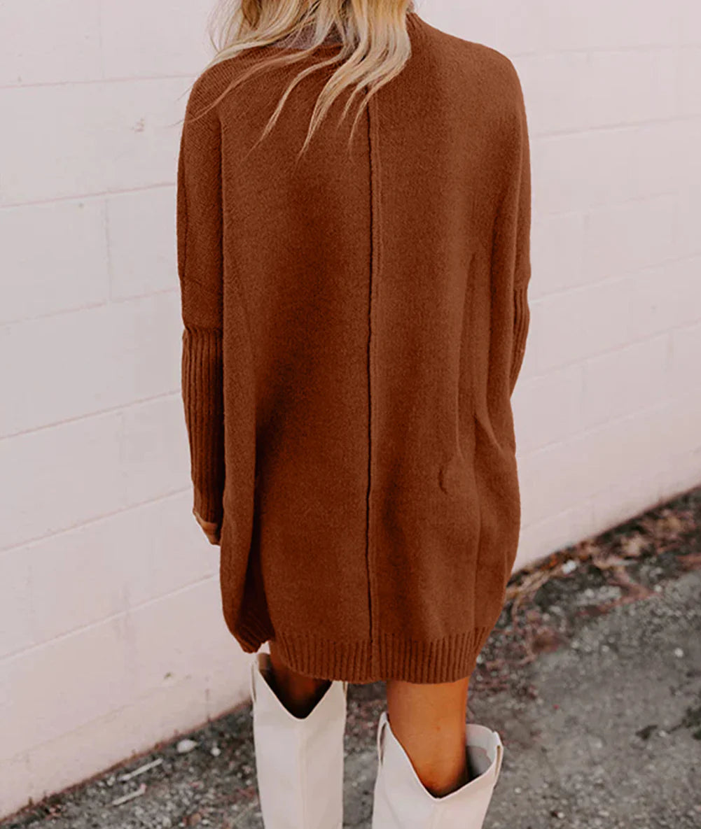 Chestnut Ribbed Sweater Dress