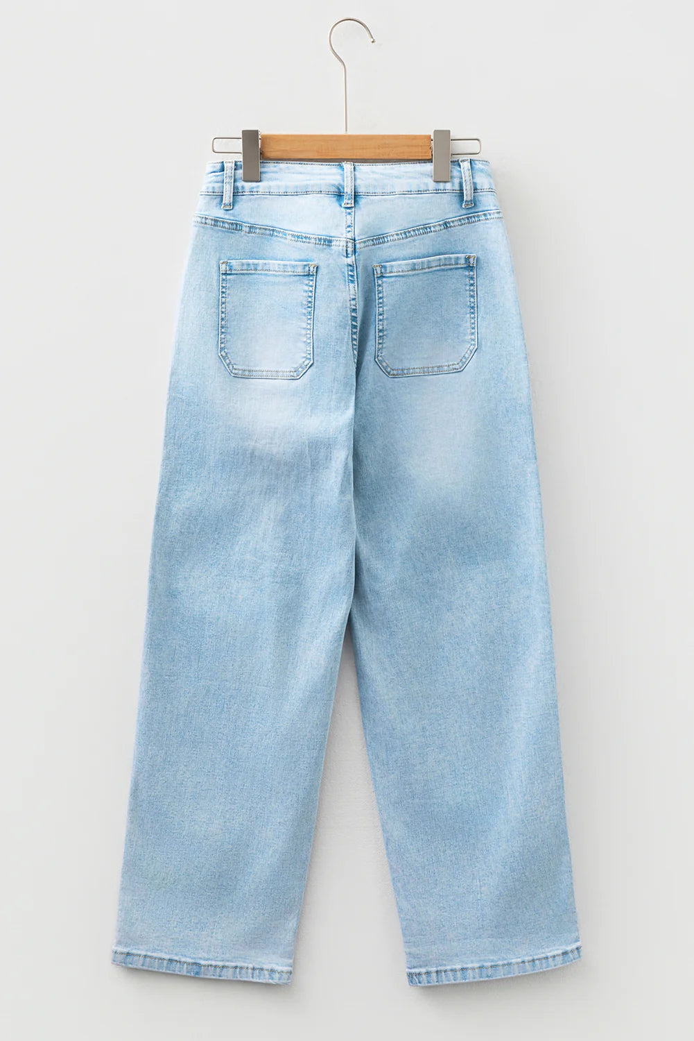 Exposed Stitch Barrel Jeans