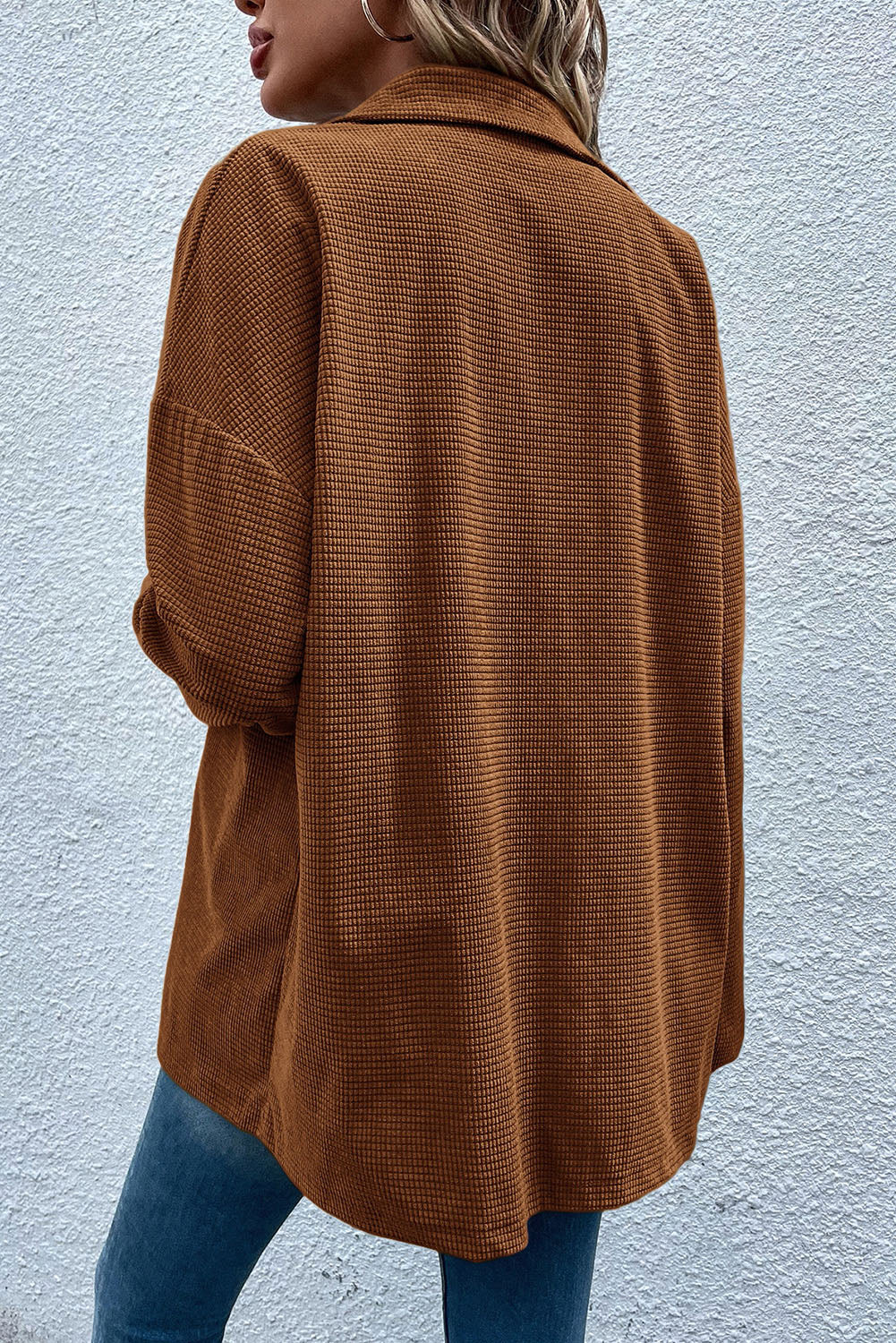 Brown Textured Shacket