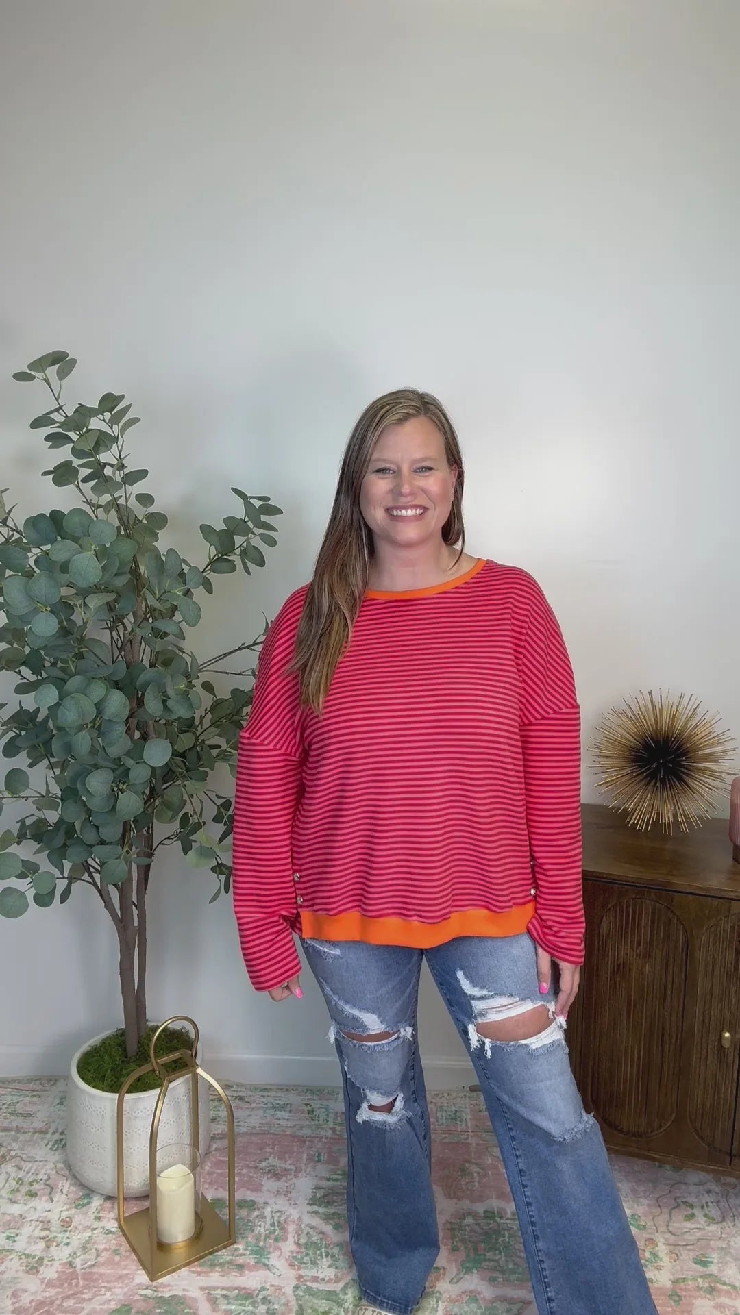 Red Striped Top