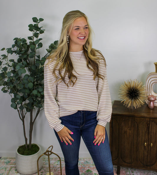 Striped Khaki Top