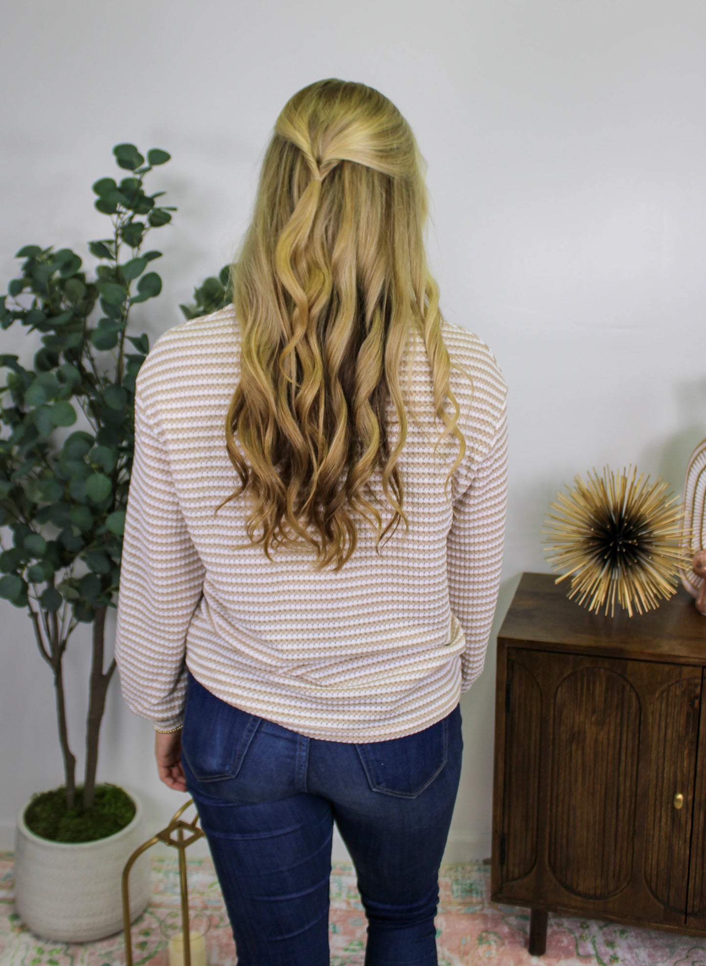 Striped Khaki Top