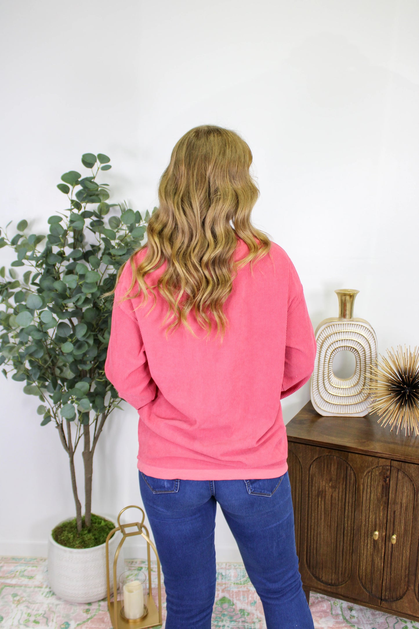 Pink Corded Sweatshirt