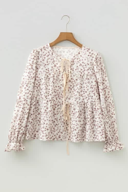 PRE-ORDER Floral Tie Peplum Blouse