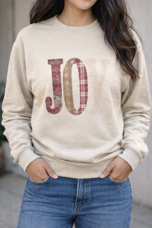 Joy Faux Christmas Patchwork