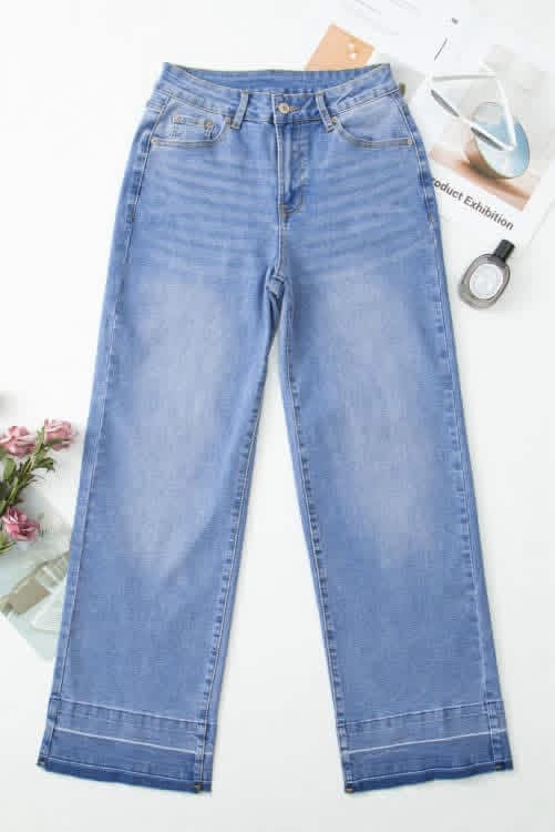 PRE-ORDER Dusk Blue Raw Hem Loose Jeans