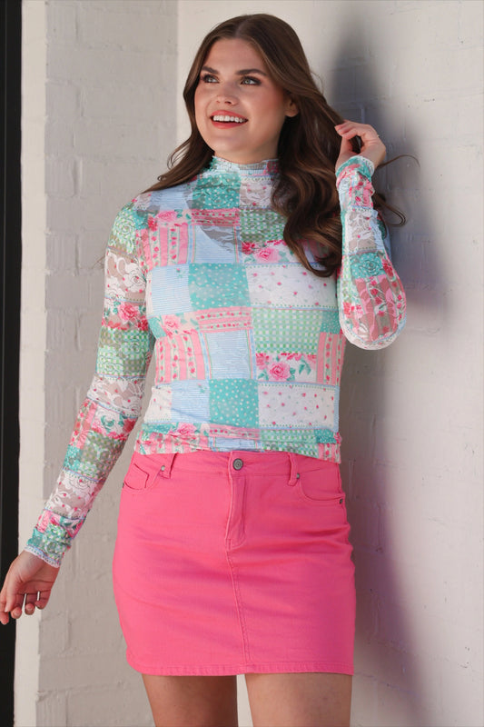 Kylie Lace Top- Heirloom Patchwork