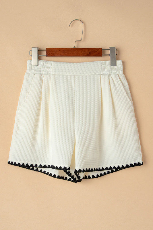 White RicRac Trim Shorties